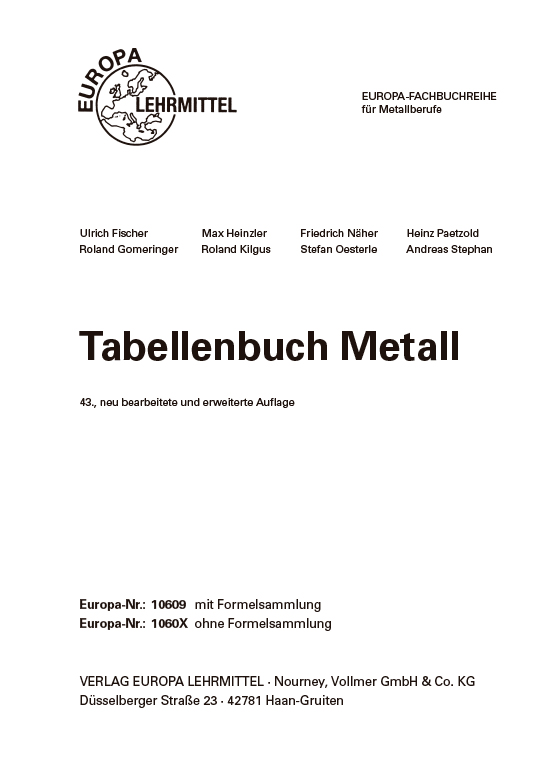 Tabellenbuch Metall Haupttitel 1