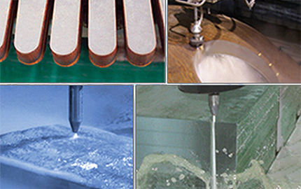 Wasserstrahlschneiden: Stahl, Titan Aluminium, Glas, Gummi, Nahrungsmittel - Übersetzungen für KMT
